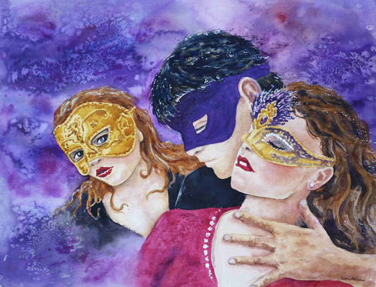Masked passions - 16.3 x 12 inches