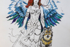 Warrior Girl with wolf
