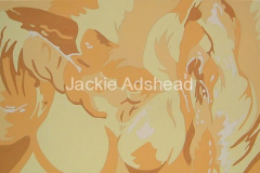 Tarse and Queynte in gold - Acrylic on canvas 40 x 20 inches
