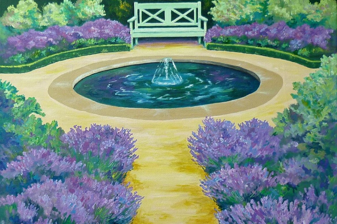 You can smell the lavender in the fourth Happy Garden painting