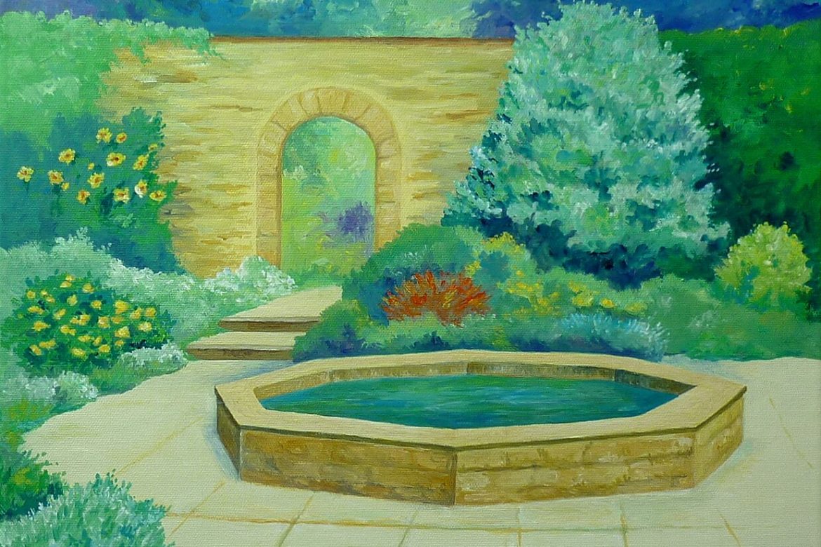 Sixth Happy Garden painting is even more tranquil