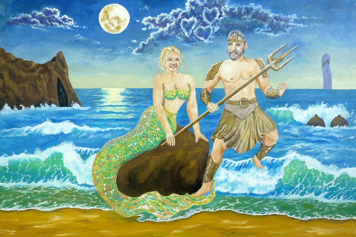 Meet Poseidon and his lovely mermaid